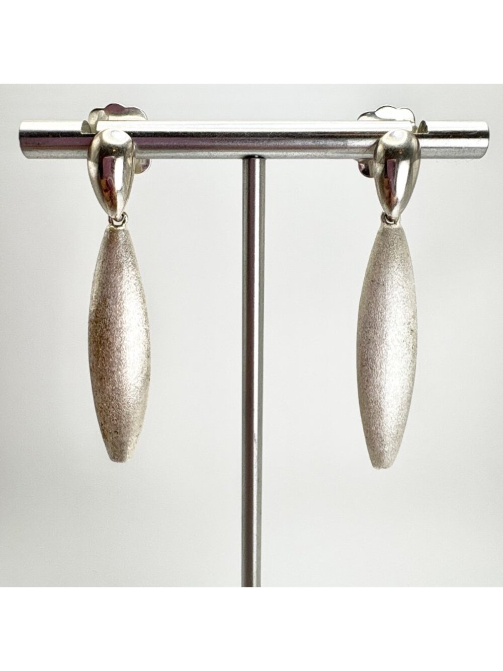 Marquise Shape Sterling Silver 925 Dangle Earrings Size 1.75"